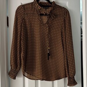 Elegant Brown Geometric Blouse